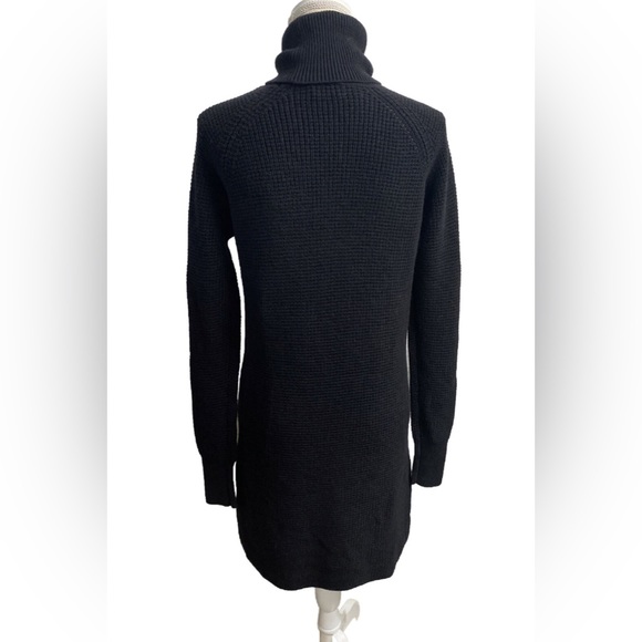 Aritzia Wilfred Free Montpellier Sweater Dress Black Merino Wool Turtleneck XS - Picture 6 of 8